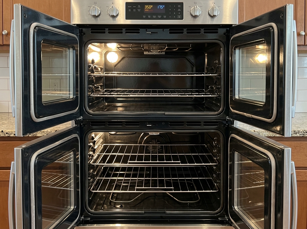 Oven deep clean & carbon scrape — before and after — after